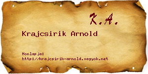 Krajcsirik Arnold névjegykártya